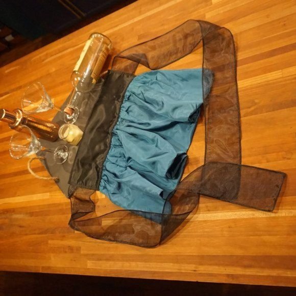 Satin Hostess Cocktail Apron - Picture 3 of 7